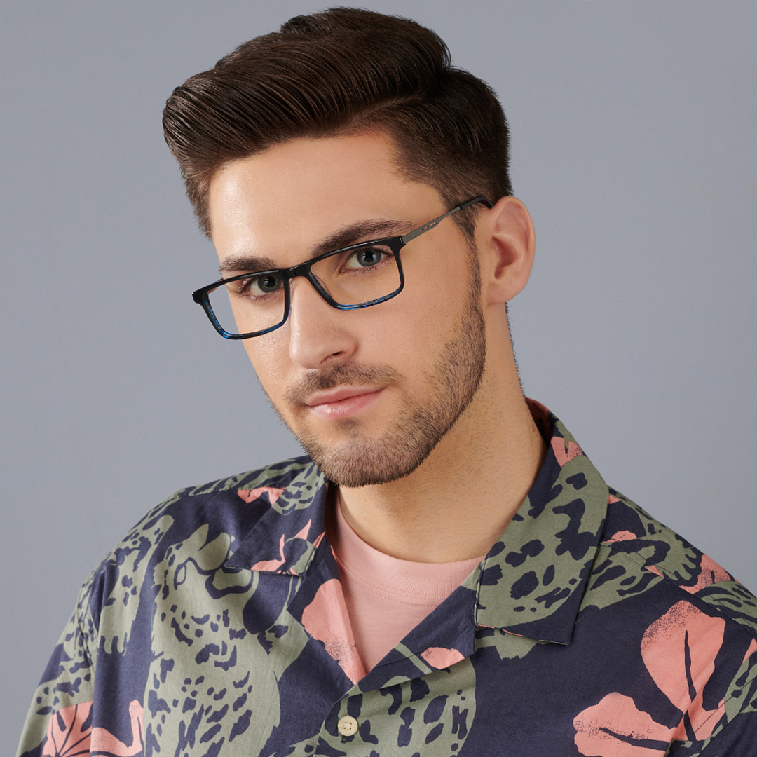 Vincent Chase Blue Transparent Full Rim Rectangle right side