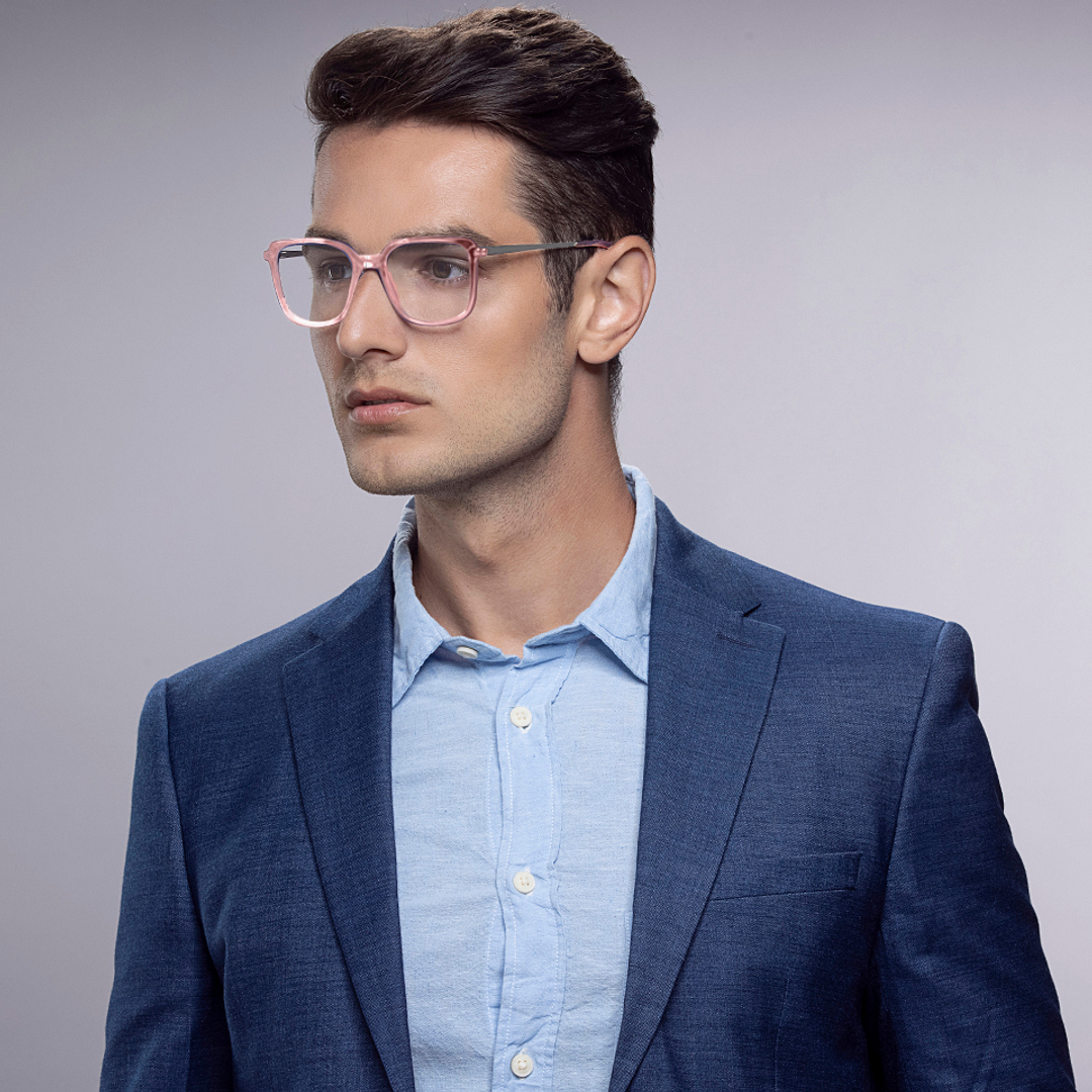 Vincent Chase Online Pink Transparent Full Rim Square left side