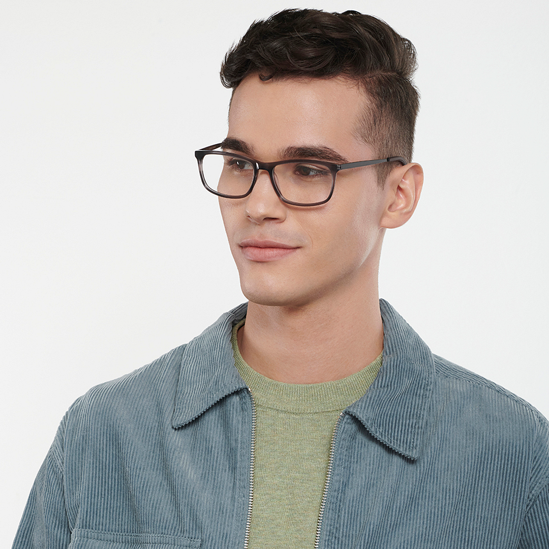 Vincent Chase Online Gray Transparent Full Rim Rectangle left side