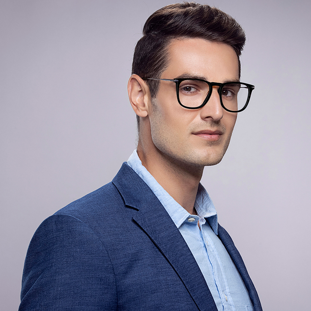 Vincent Chase Black Full Rim Square right side