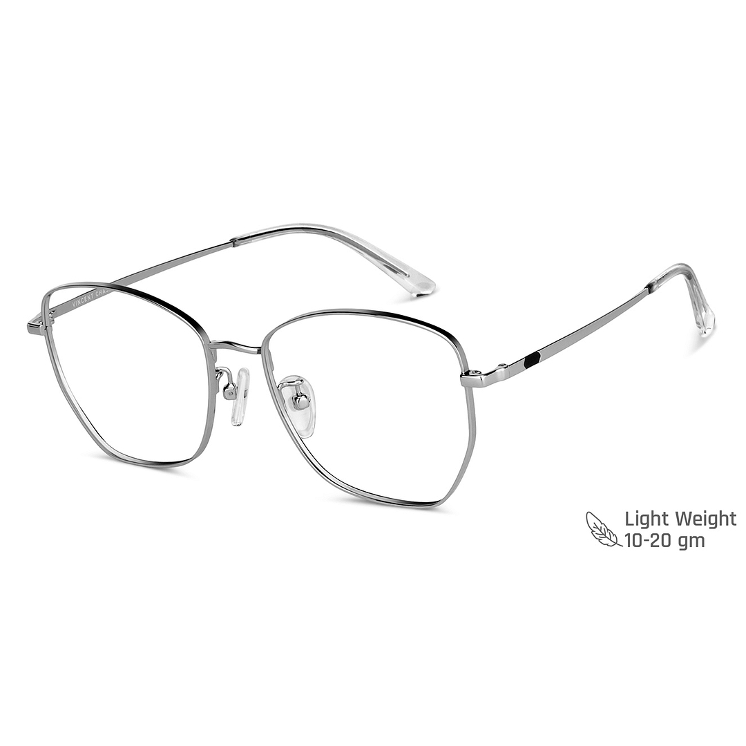 Vincent Chase Online Silver Full Rim Geometric left side