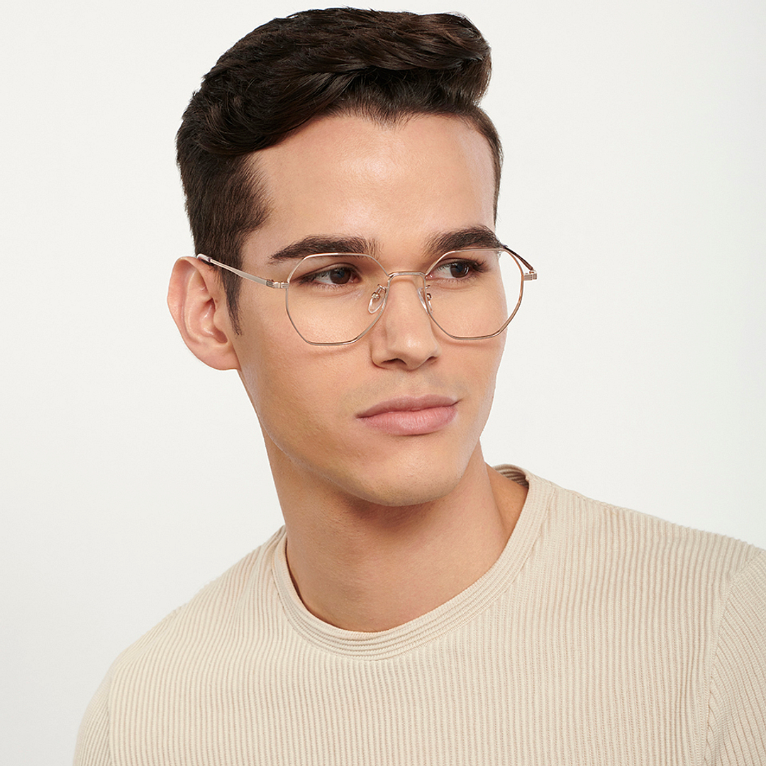Vincent Chase Online Gold Full Rim Geometric left side
