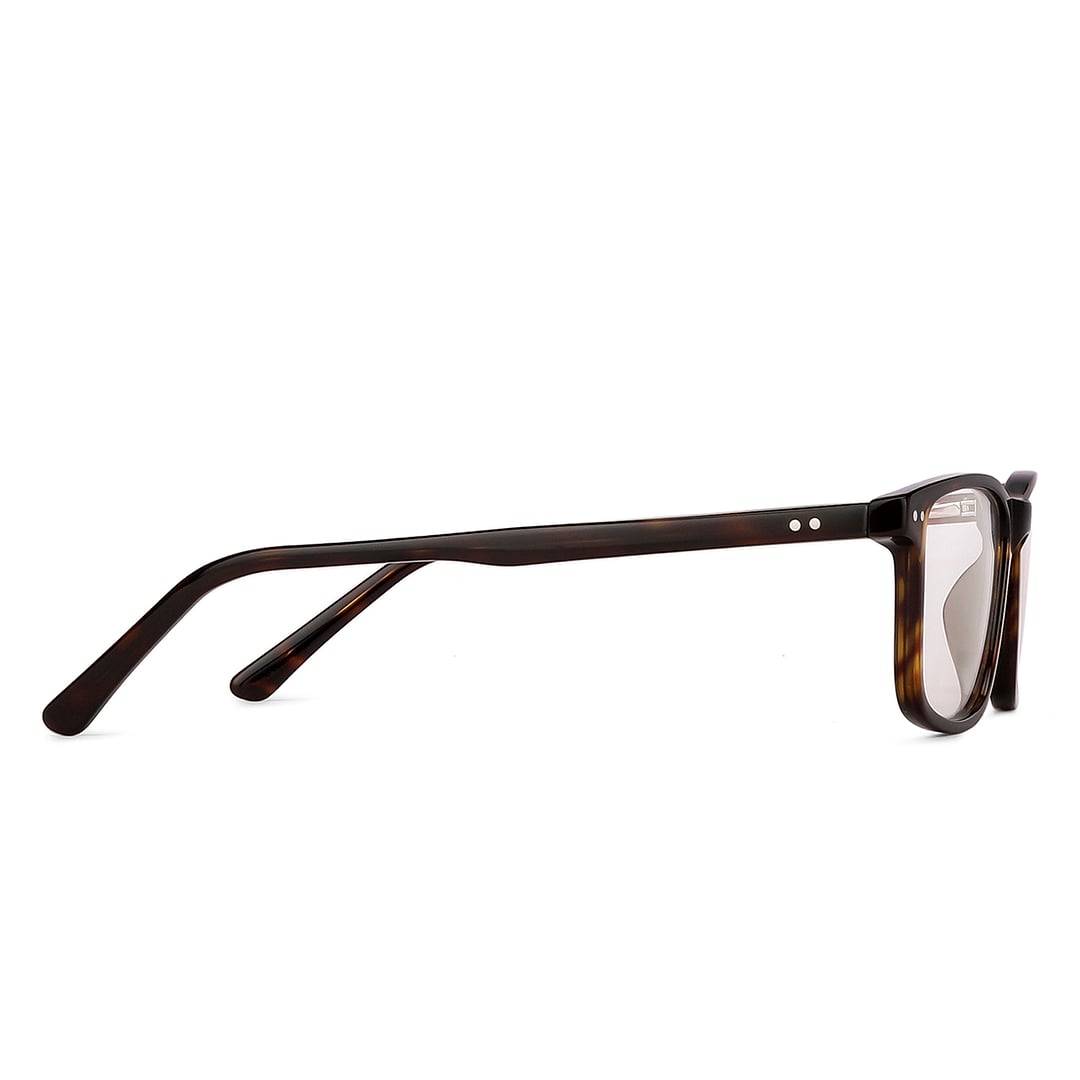 Lenskart BLU Screen Glasses Blue Block Screen Glasses: Brown Tortoise Full Rim Rectangle Vincent Chase Classic Acetate VC E13476 - C2 Eyeglasses left side