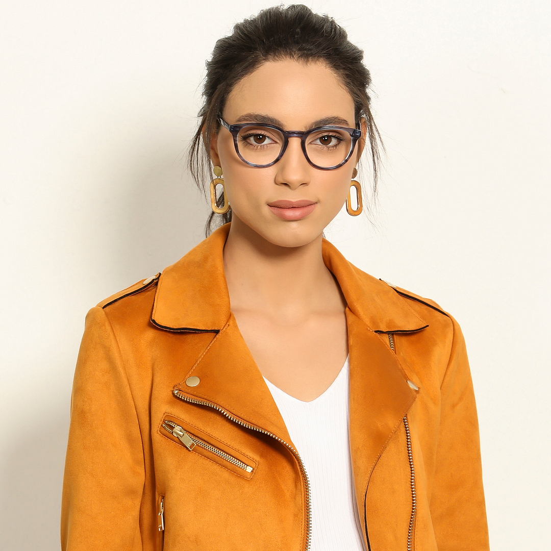 Vincent Chase Online Blue Transparent Full Rim Round left side