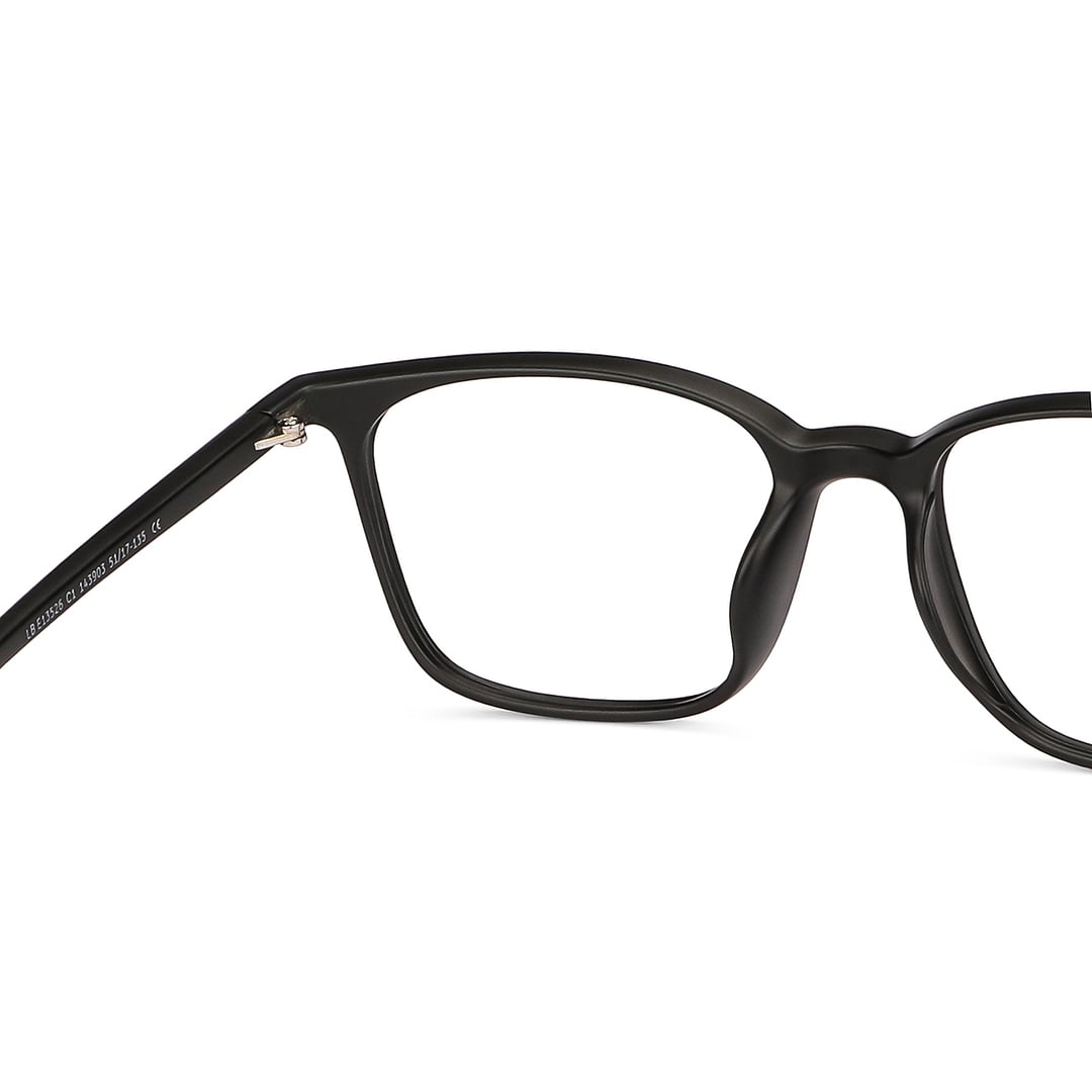 Lenskart BLU Screen Glasses Blue Block Zero Power Screen Glasses : Matte Black Full Rim Square Lenskart Blu LB E13526-C1 right side