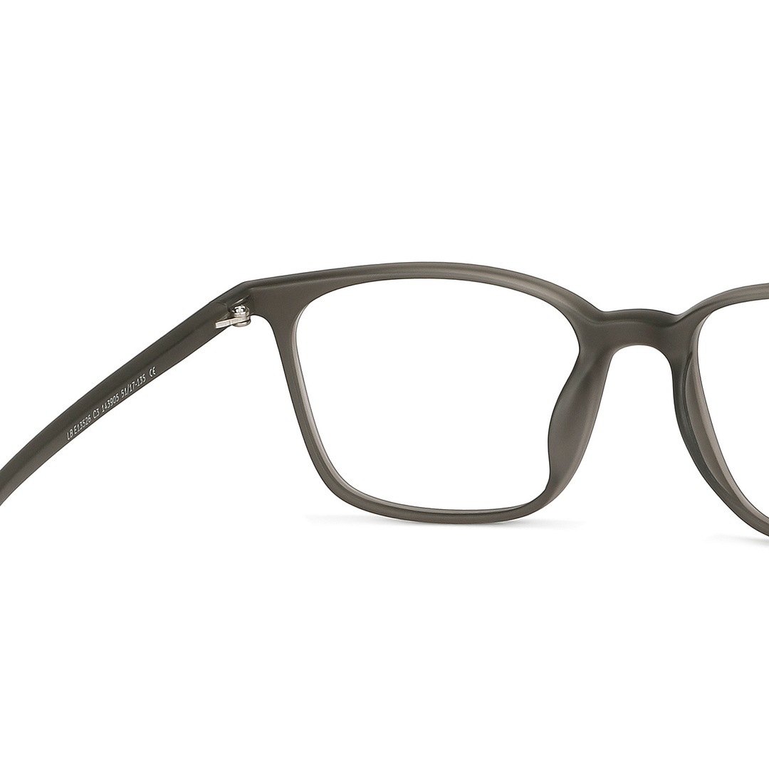 Lenskart BLU Screen Glasses Blue Block Zero Power Screen Glasses : Matte Grey Full Rim Square Lenskart Blu LB E13526-C3 right side