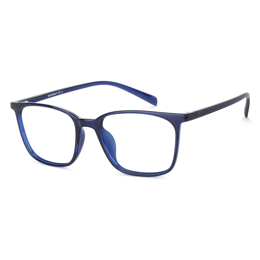 Lenskart BLU Screen Glasses Blue Block Zero Power Screen Glasses : Navy Blue Full Rim Square Lenskart Blu LB E13526-C4 right side