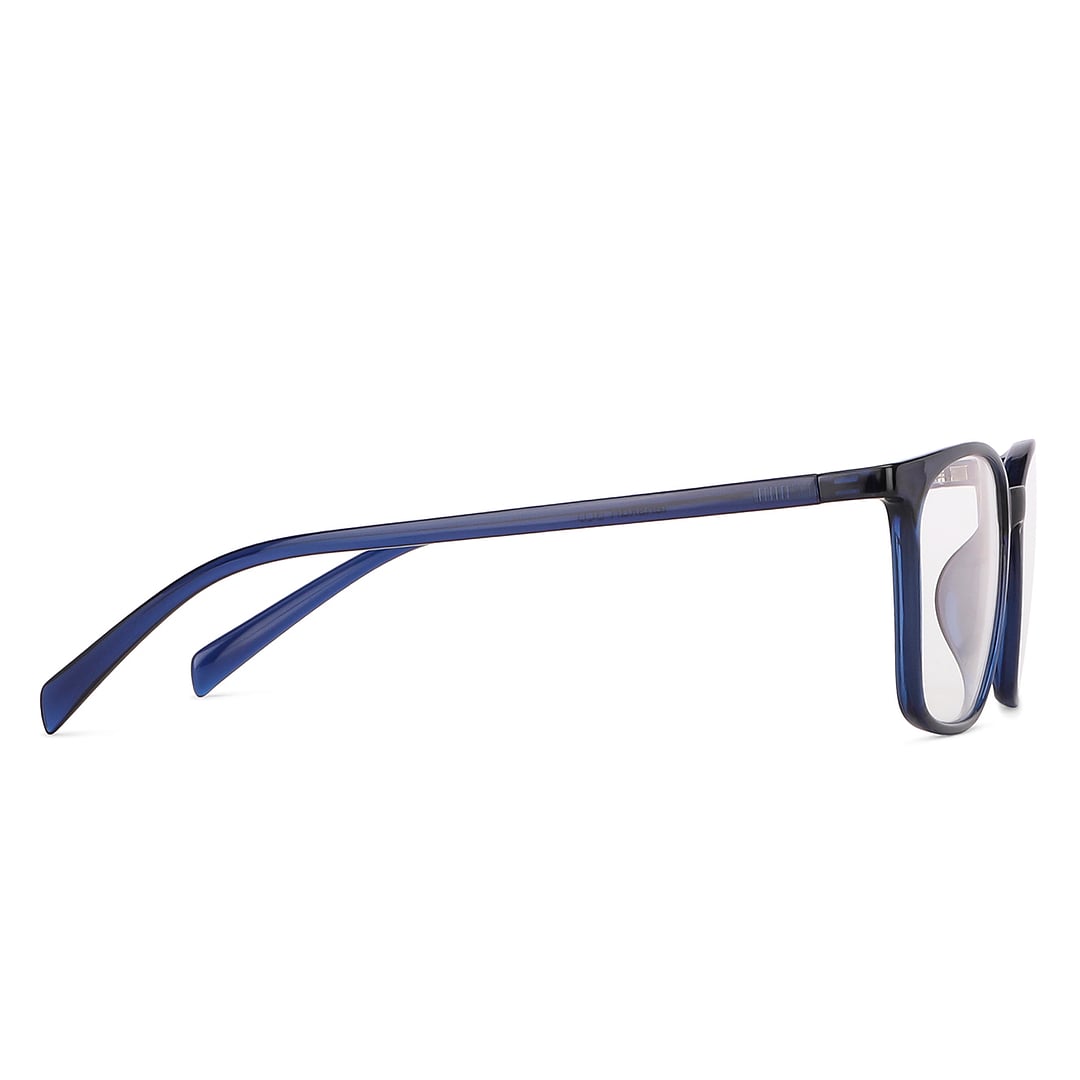 Lenskart BLU Screen Glasses Blue Block Zero Power Screen Glasses : Navy Blue Full Rim Square Lenskart Blu LB E13526-C4 left side