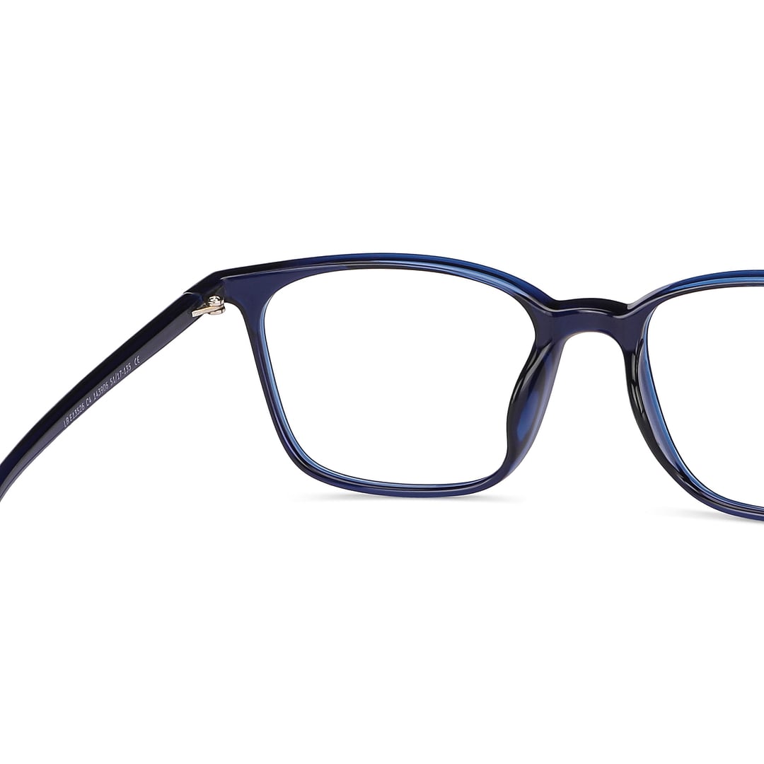 Lenskart BLU Screen Glasses Blue Block Zero Power Screen Glasses : Navy Blue Full Rim Square Lenskart Blu LB E13526-C4 right side