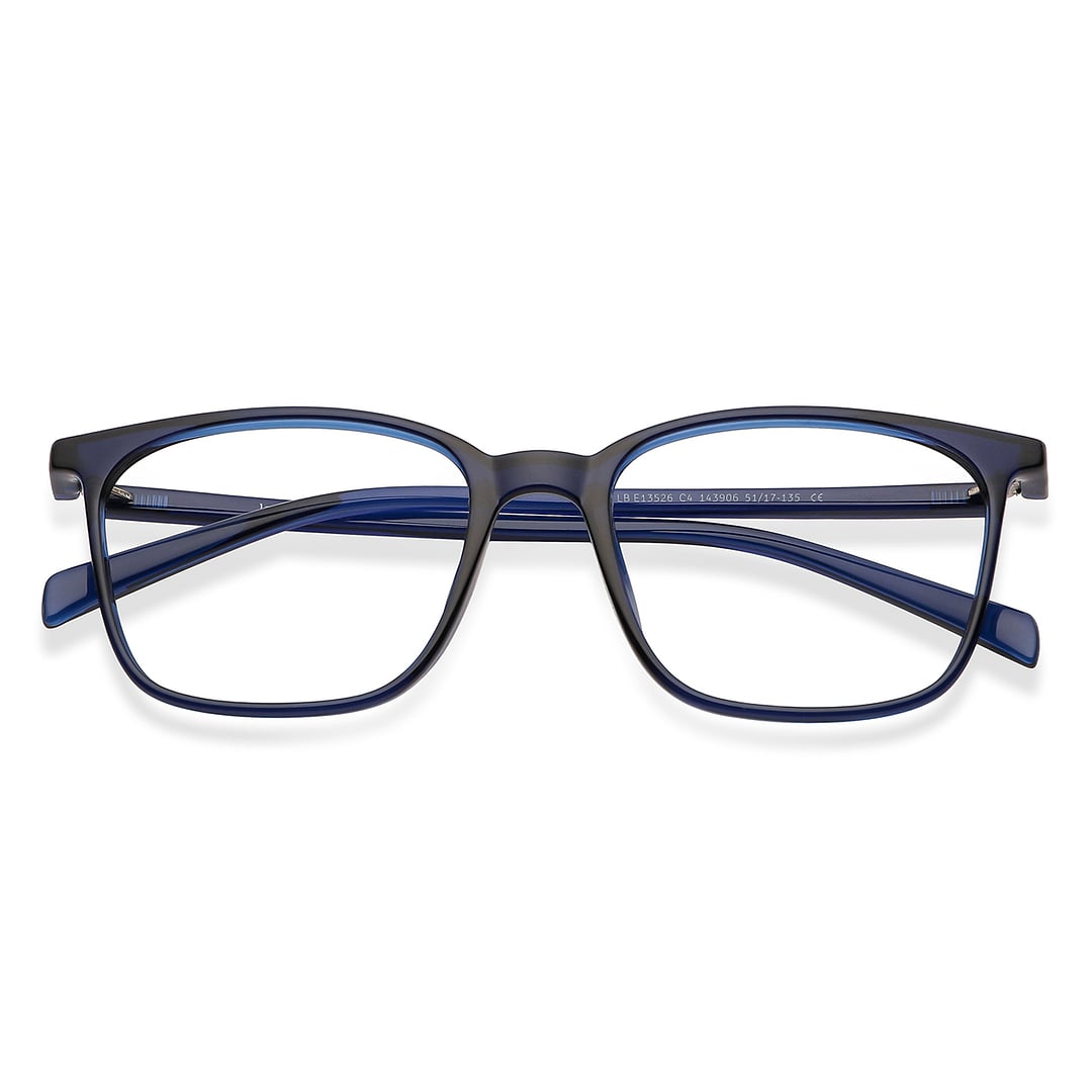 Lenskart BLU Screen Glasses Blue Block Zero Power Screen Glasses : Navy Blue Full Rim Square Lenskart Blu LB E13526-C4 left side