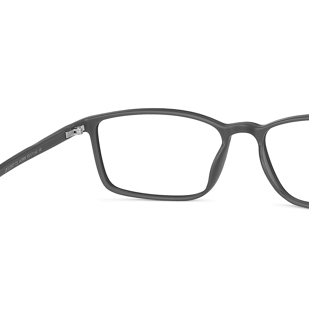 Lenskart BLU Screen Glasses Blue Block Zero Power Screen Glasses : Matte Black Grey Full Rim Rectangle Lenskart Blu LB E13527-C1 right side