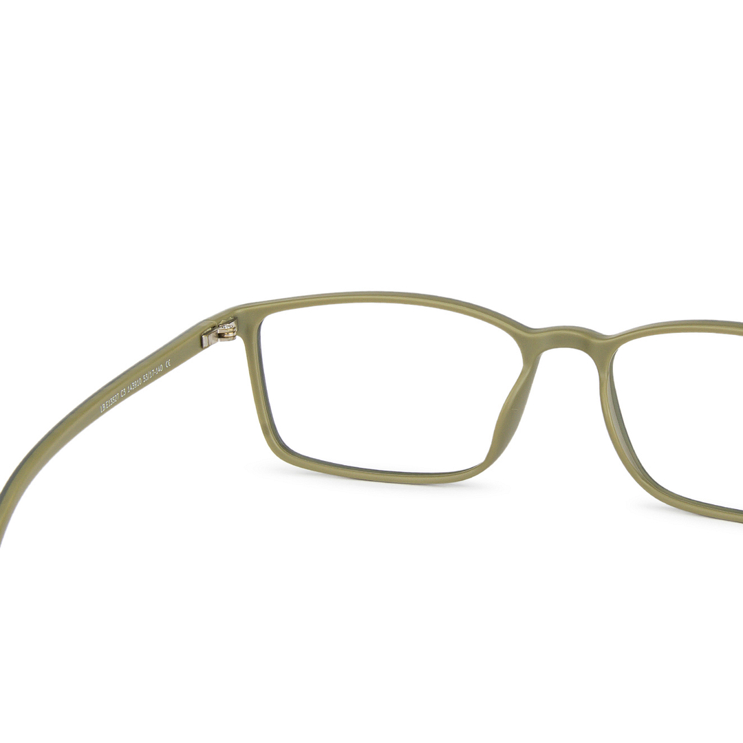 Lenskart BLU Screen Glasses Blue Block Zero Power Screen Glasses : Matte Grey Green Full Rim Rectangle Lenskart Blu LB E13527-C3 left side