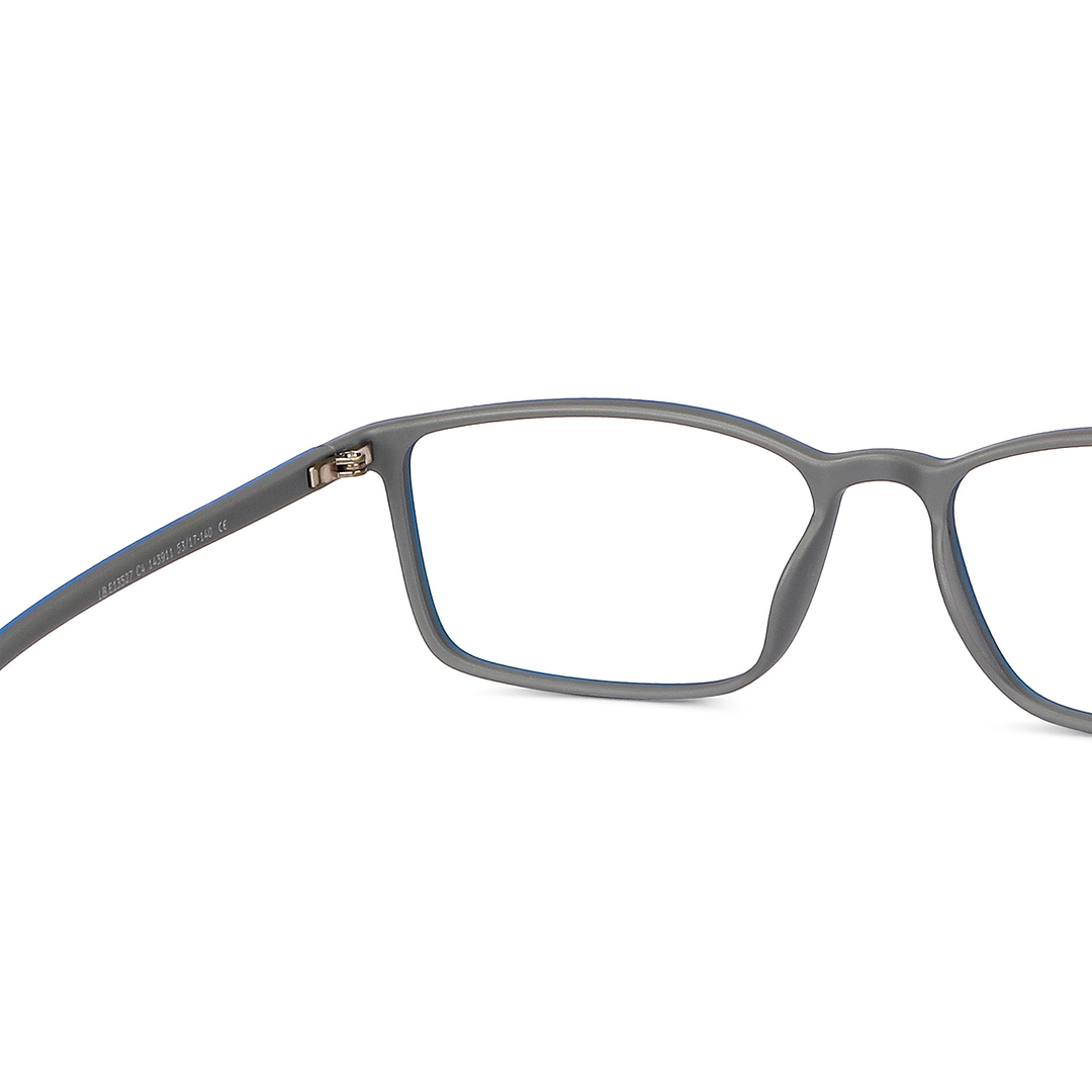Lenskart BLU Screen Glasses Blue Block Zero Power Screen Glasses: Sky Blue Grey Full Rim Rectangle Lenskart Blu LB E13527-C4 right side