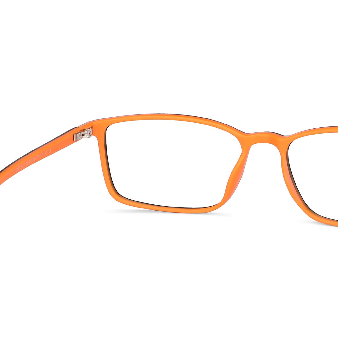 Lenskart BLU Screen Glasses Blue Block Zero Power Screen Glasses : Black Orange Full Rim Rectangle Lenskart Blu LB E13527-C5 right side