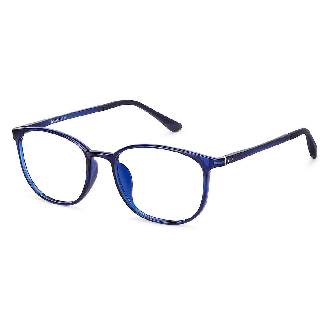 Lenskart BLU Screen Glasses Blue Block Zero Power Screen Glasses : Blue Full Rim Round Lenskart Blu LB E13528-C4 right side