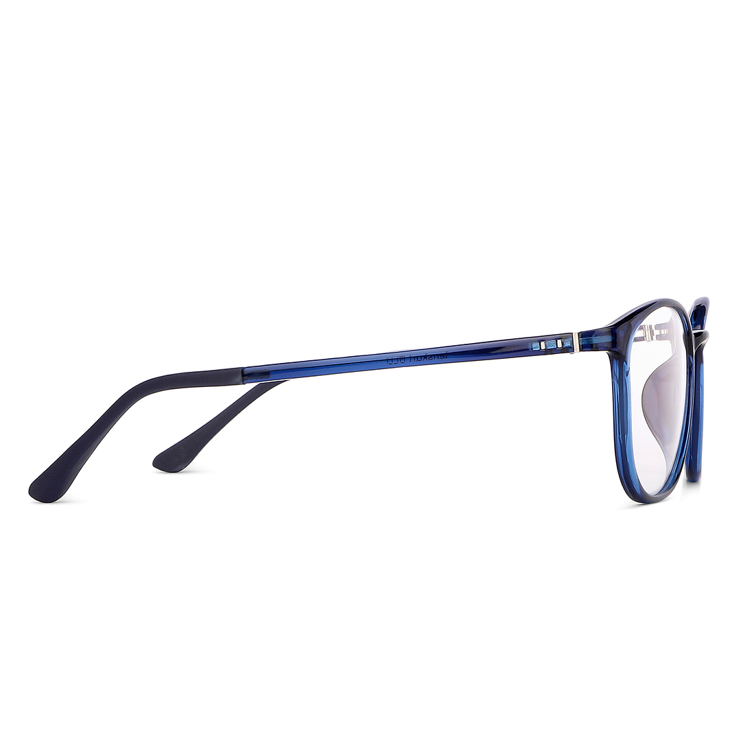 Lenskart BLU Screen Glasses Blue Block Zero Power Screen Glasses : Blue Full Rim Round Lenskart Blu LB E13528-C4 left side