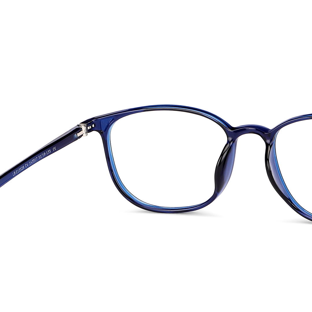 Lenskart BLU Screen Glasses Blue Block Zero Power Screen Glasses : Blue Full Rim Round Lenskart Blu LB E13528-C4 right side