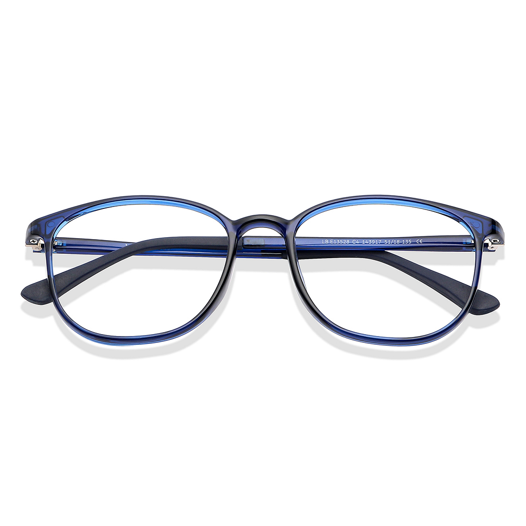 Lenskart BLU Screen Glasses Blue Block Zero Power Screen Glasses : Blue Full Rim Round Lenskart Blu LB E13528-C4 left side