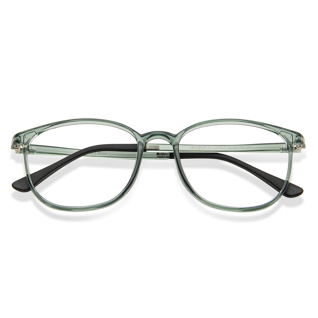 Lenskart BLU Screen Glasses Blue Block Zero Power Screen Glasses : Grey Transparent Black Full Rim Round Lenskart Blu LB E13528-C5 right side