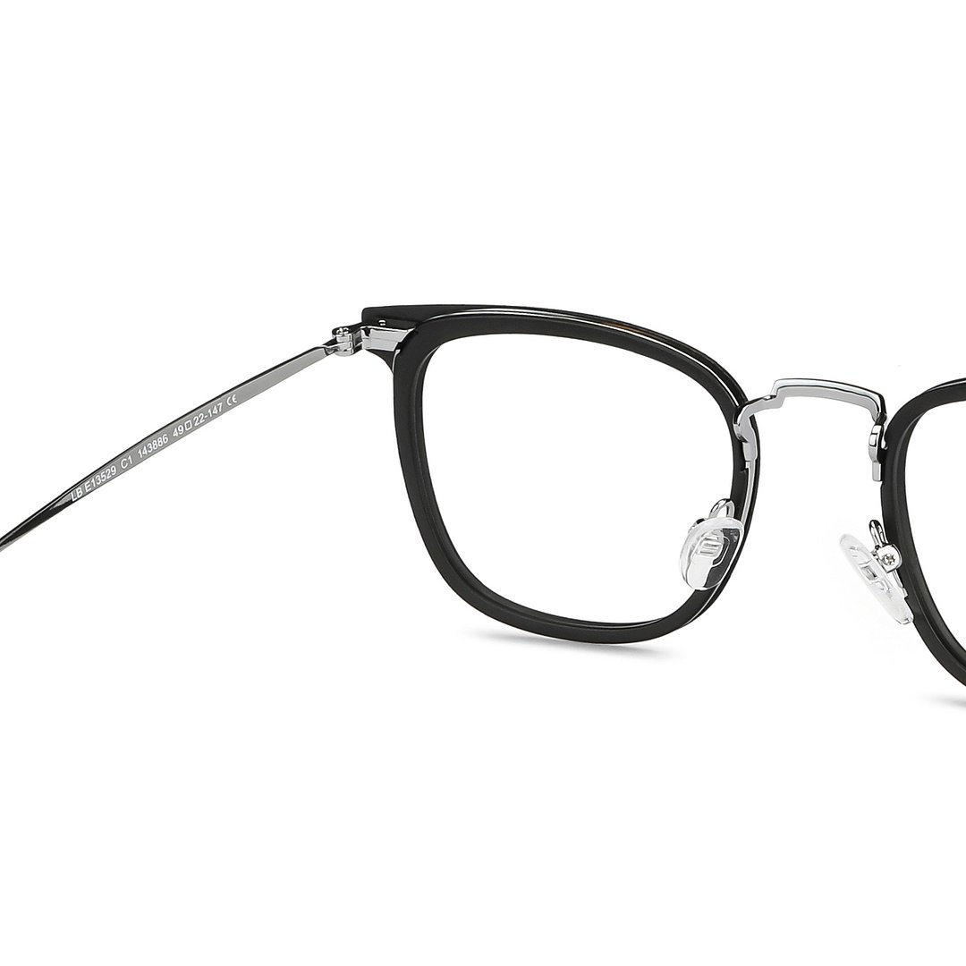 Lenskart BLU Screen Glasses Blue Block Zero Power Screen Glasses : Gunmetal Matte Black Full Rim Square Lenskart BLU LB E13529-C1 right side