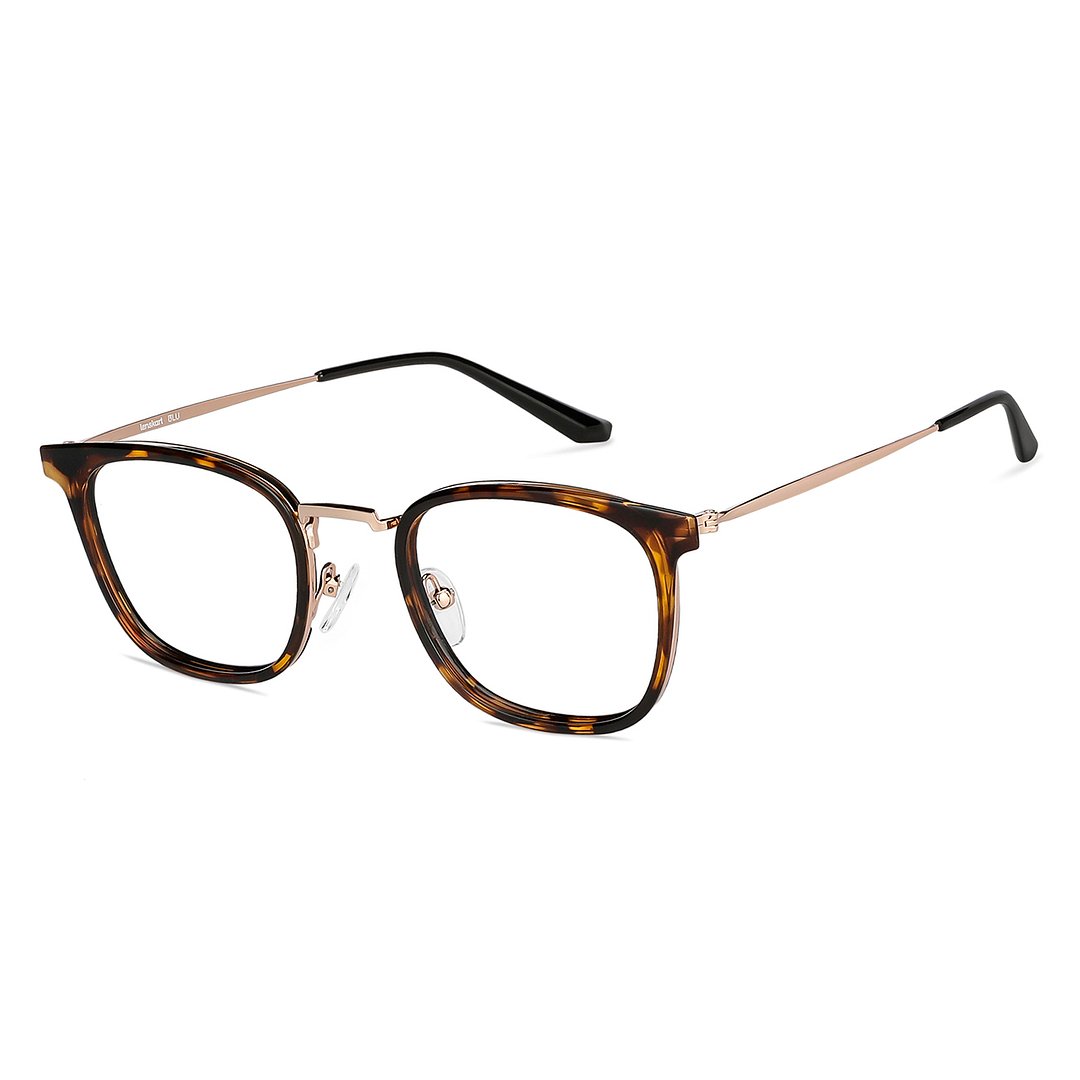 Lenskart BLU Screen Glasses Blue Block Zero Power Screen Glasses : Gold Tortoise Gold Black Full Rim Square Lenskart BLU LB E13529-C3 right side