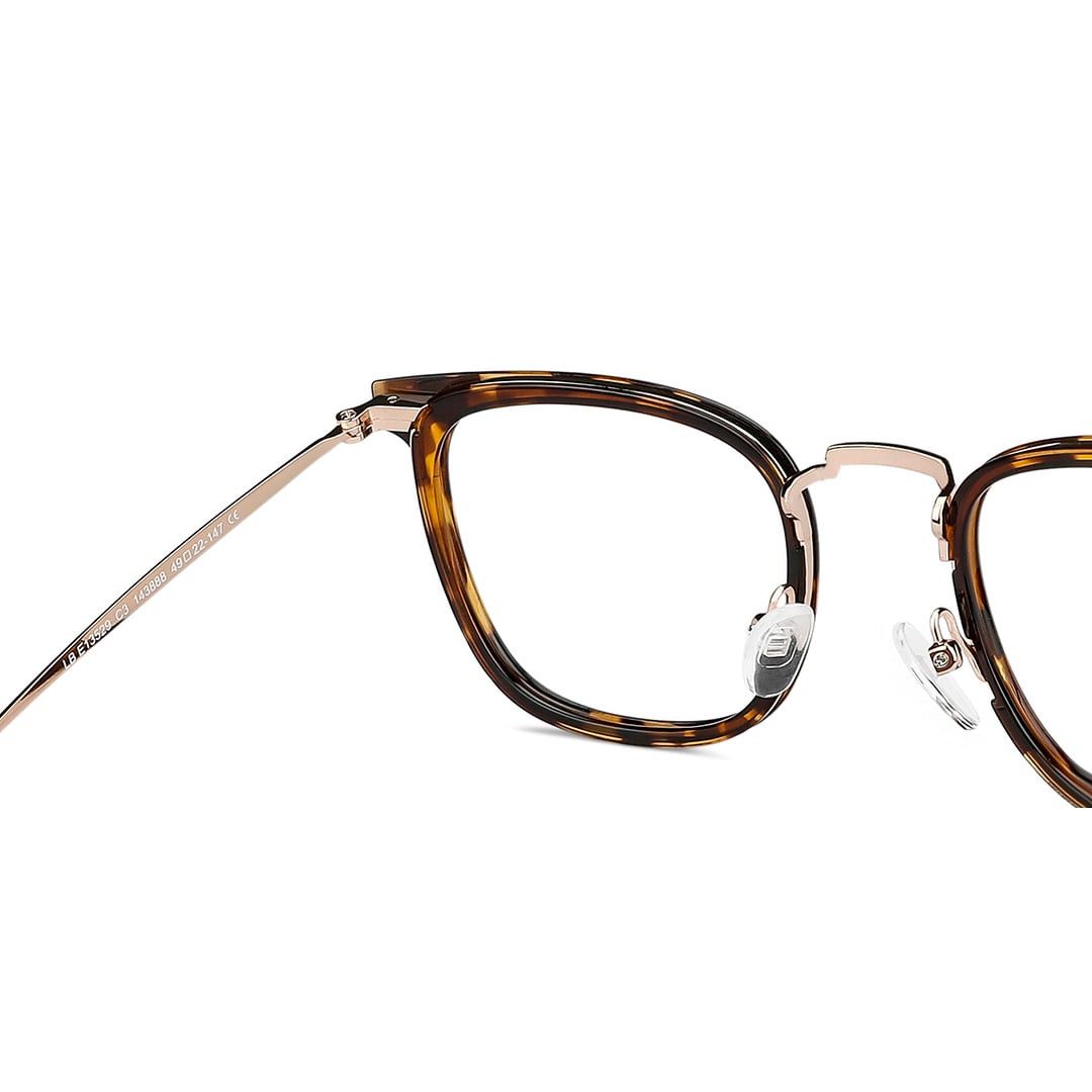 Lenskart BLU Screen Glasses Blue Block Zero Power Screen Glasses : Gold Tortoise Gold Black Full Rim Square Lenskart BLU LB E13529-C3 right side