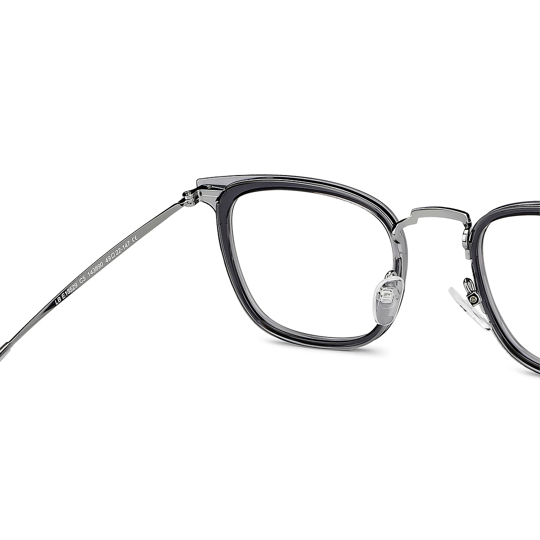 Lenskart BLU Screen Glasses Blue Block Zero Power Screen Glasses : Gunmetal Grey Transparent Full Rim Square Lenskart BLU LB E13529-C5 right side