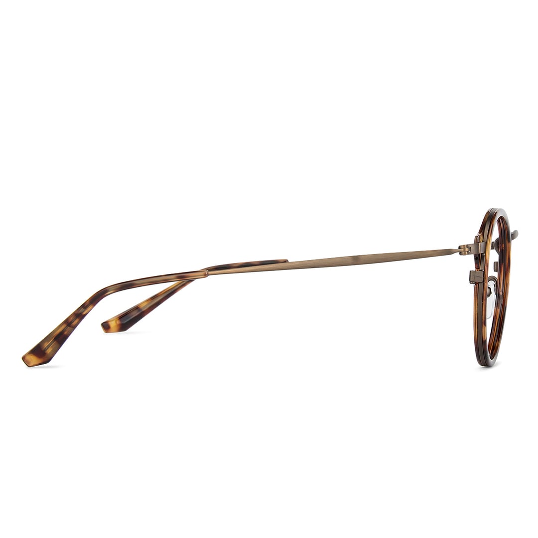 Lenskart BLU Screen Glasses Blue Block Zero Power Screen Glasses: Tortoise Brown Full Rim Round Lenskart BLU LB E13530-C2 left side