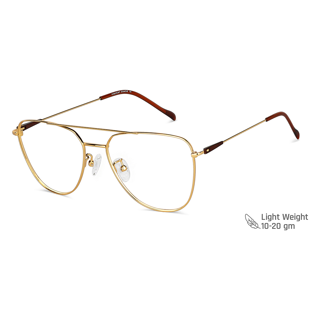 Vincent Chase Online Gold Full Rim Aviator left side