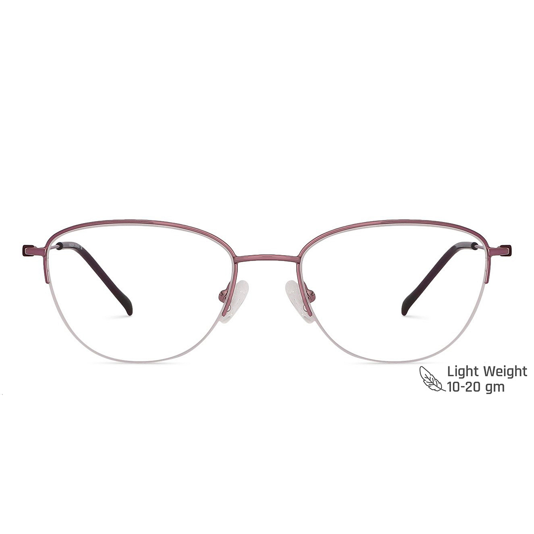 Vincent Chase Online Purple Half Rim Cat Eye left side