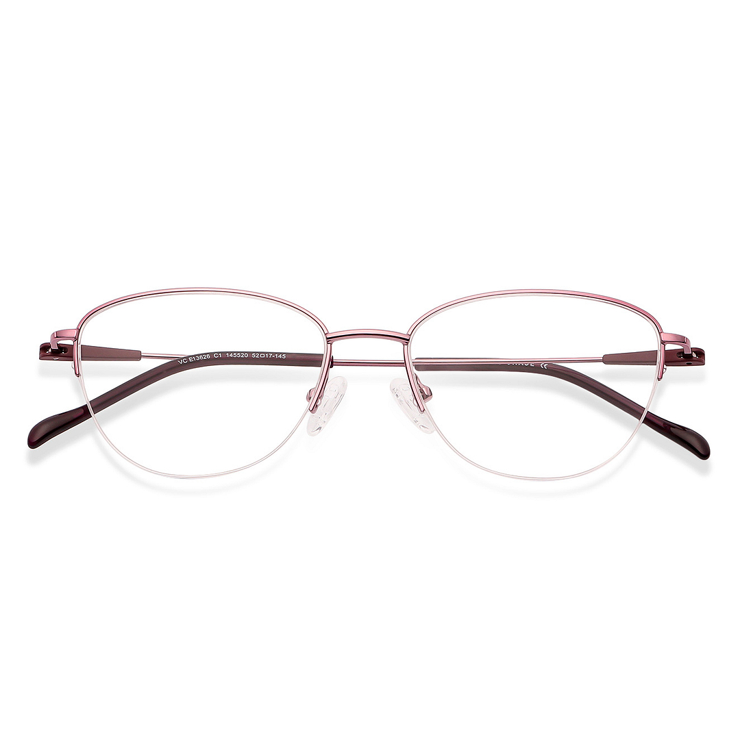 Vincent Chase Online Purple Half Rim Cat Eye left side