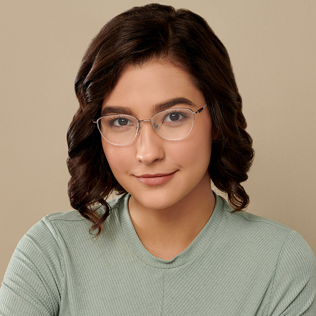 Vincent Chase Online Silver Half Rim Cat Eye right side