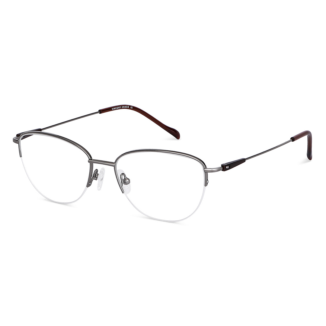 Vincent Chase Online Silver Half Rim Cat Eye right side