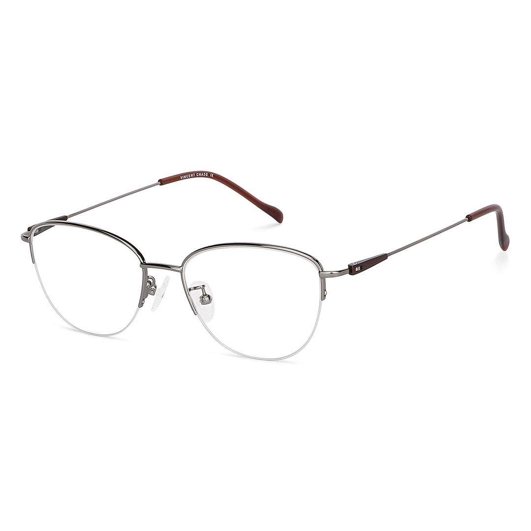 Vincent Chase Online Mid Gunmetal Half Rim Cat Eye right side
