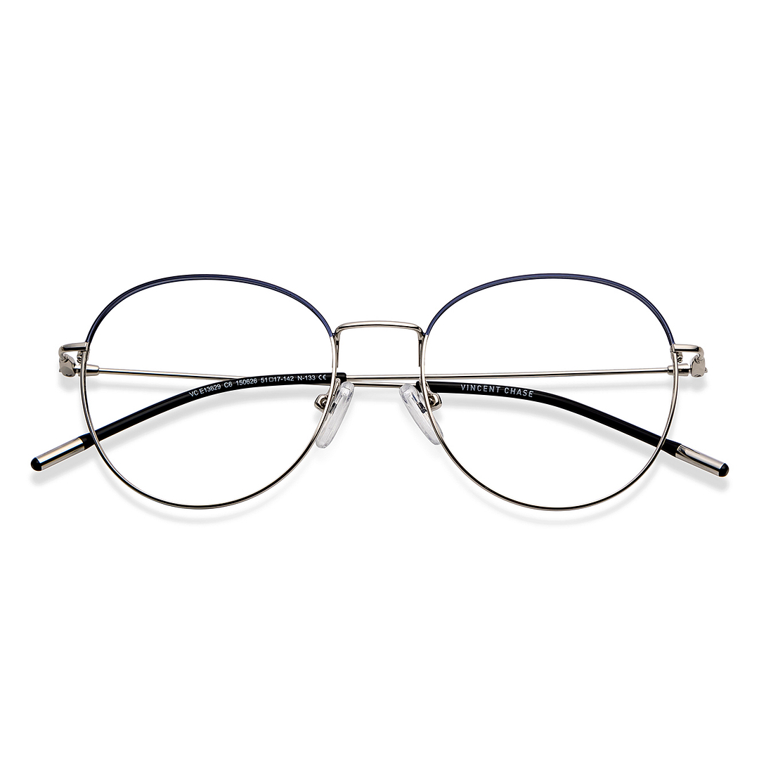 Vincent Chase Online Silver Full Rim Round left side