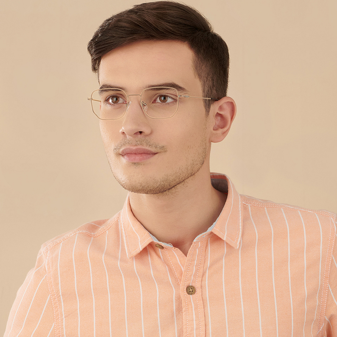 Vincent Chase Online Gold Full Rim Geometric left side