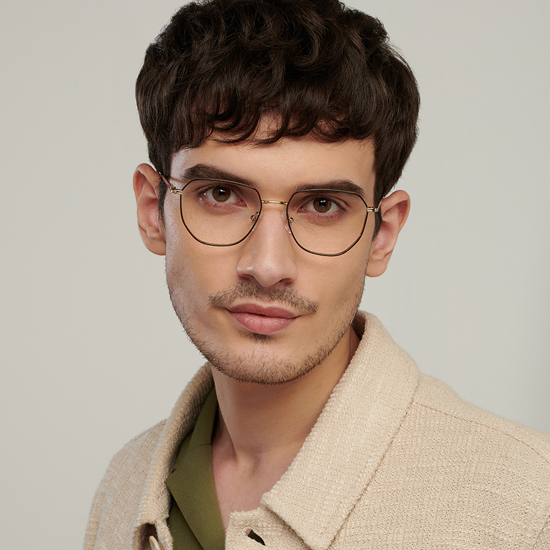 Vincent Chase Black Full Rim Geometric left side