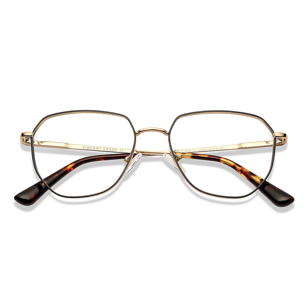 Vincent Chase Black Full Rim Geometric left side