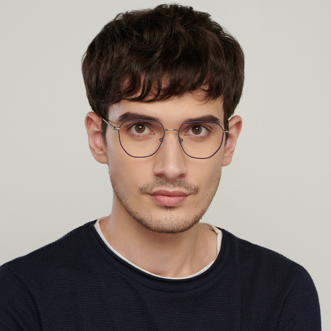 Vincent Chase Online Sky Blue Full Rim Geometric left side