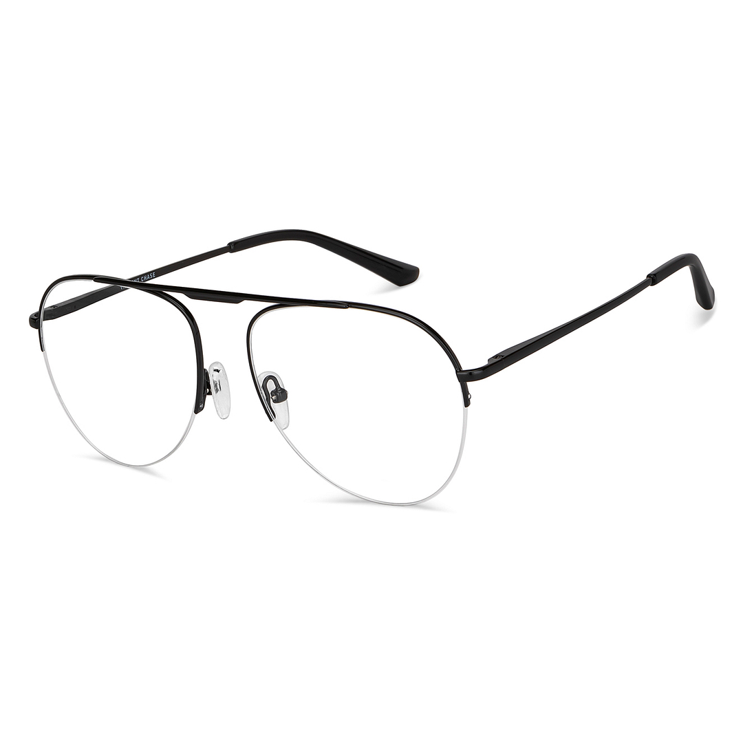 Vincent Chase Online Black Half Rim Aviator right side