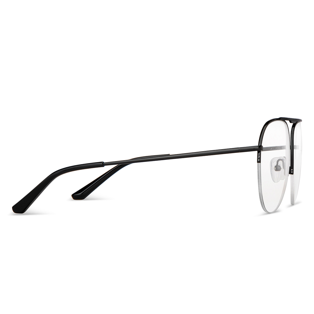 Vincent Chase Online Black Half Rim Aviator left side