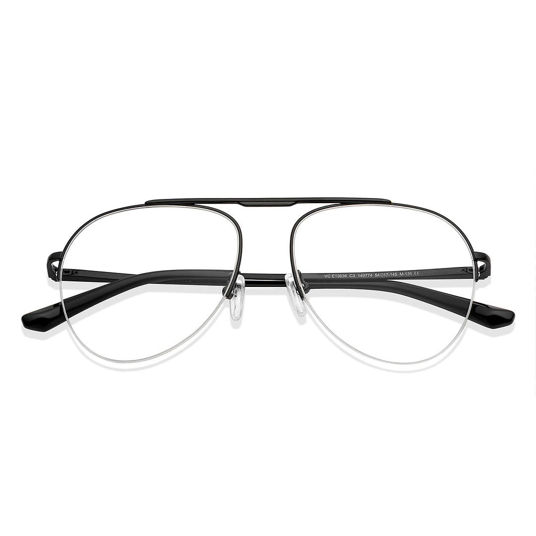 Vincent Chase Online Black Half Rim Aviator left side
