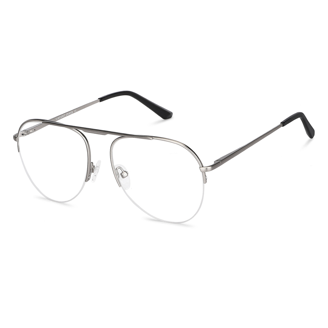 Vincent Chase Online Silver Half Rim Aviator right side