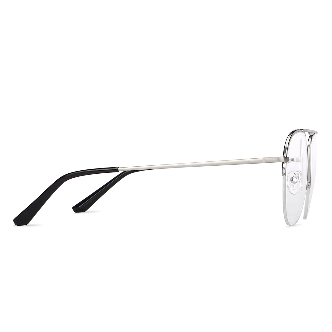 Vincent Chase Online Silver Half Rim Aviator left side
