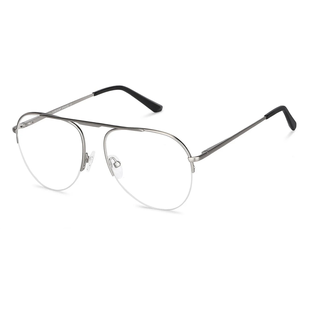 Vincent Chase Online Silver Half Rim Aviator right side