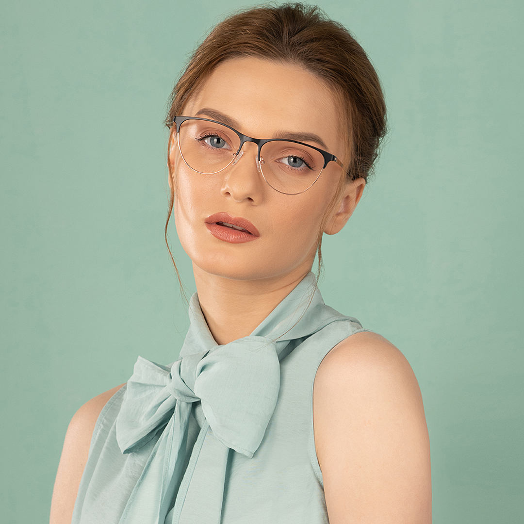 Vincent Chase Online Black Full Rim Cat Eye left side