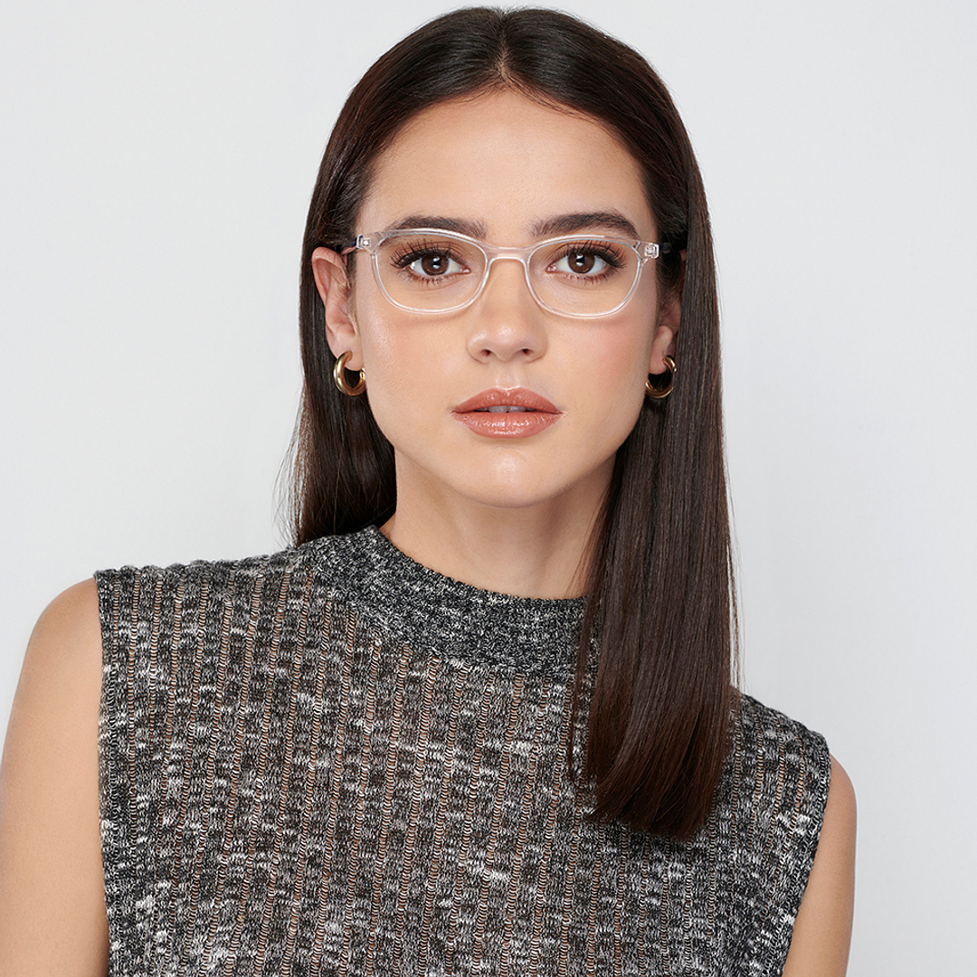 Vincent Chase Crystal Transparent Full Rim Rectangle left side