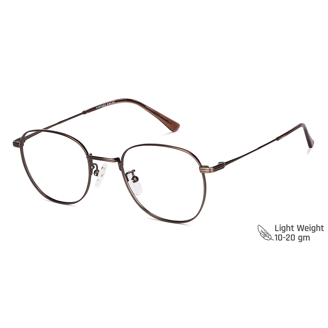 Vincent Chase Online Light Brown Full Rim Round left side
