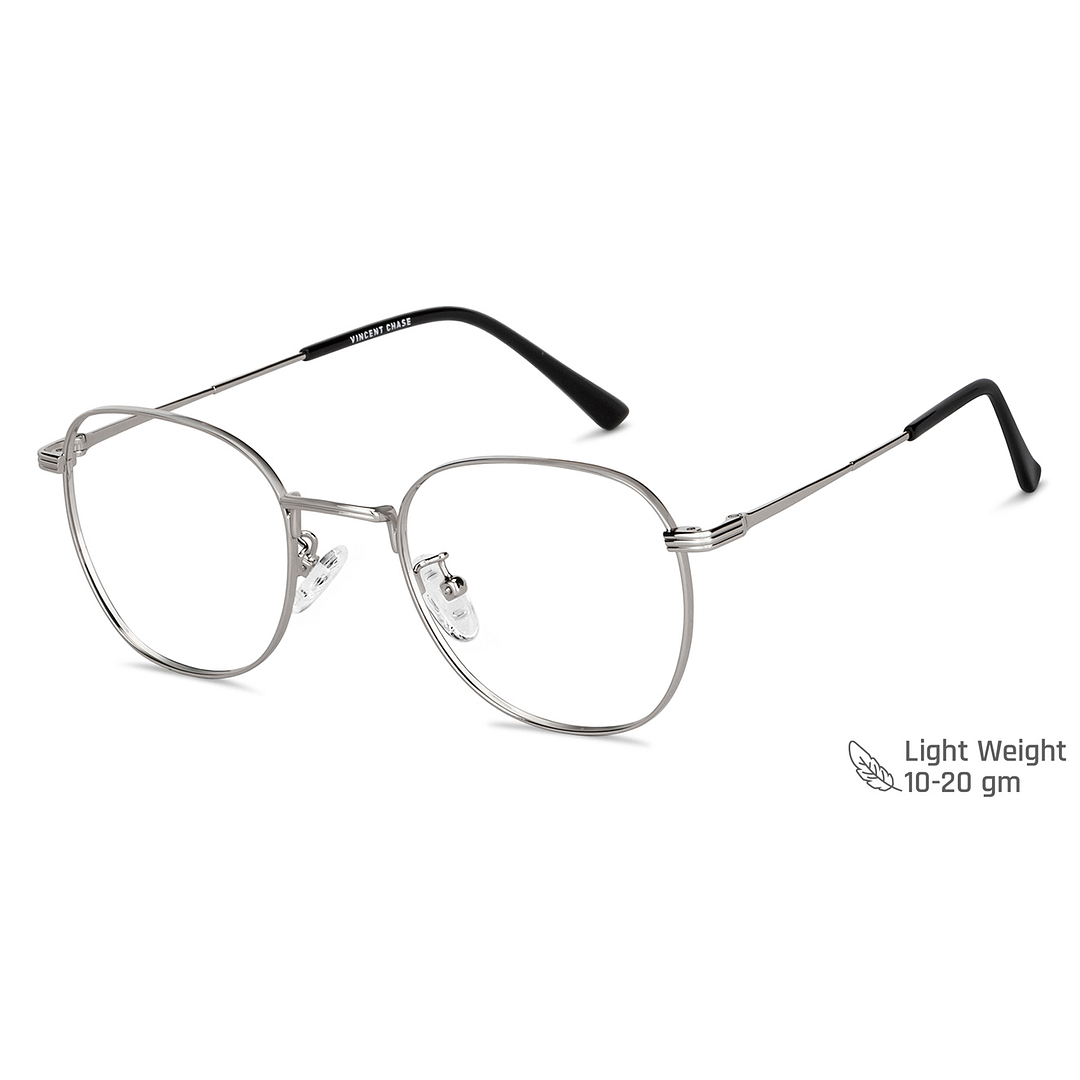 Vincent Chase Online Silver Full Rim Round left side