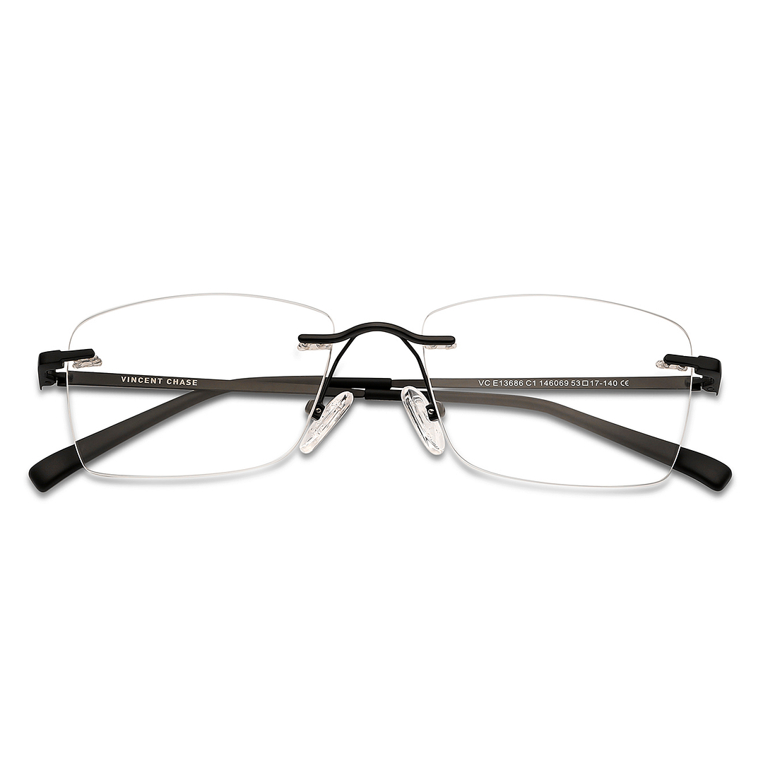Vincent Chase Online Black Rimless Square left side